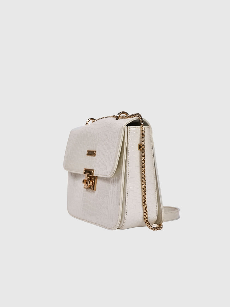 White Croco Shoulder / Crossbody Bag