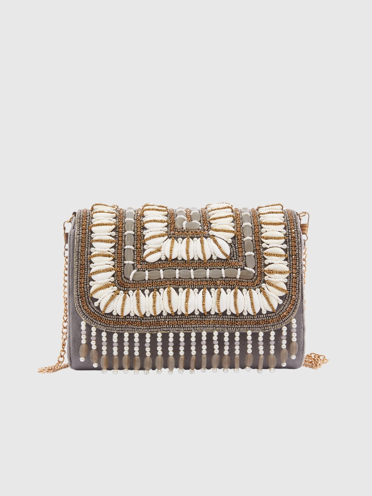 Ethnic - Gray Handwork Sling Bag