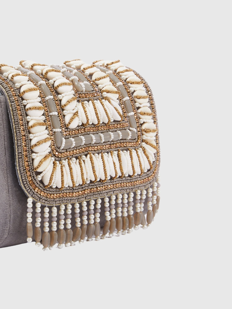 Ethnic - Gray Handwork Sling Bag