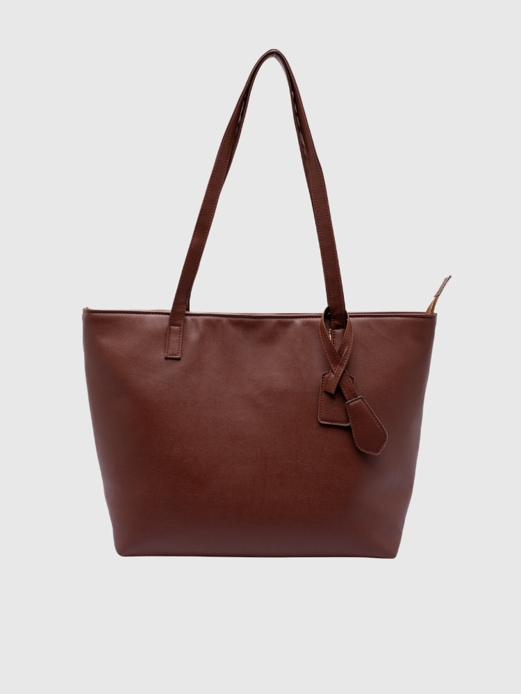 All in one organizer tote bag - Cognac Brown