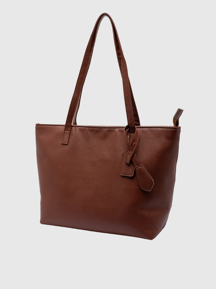 All in one organizer tote bag - Cognac Brown