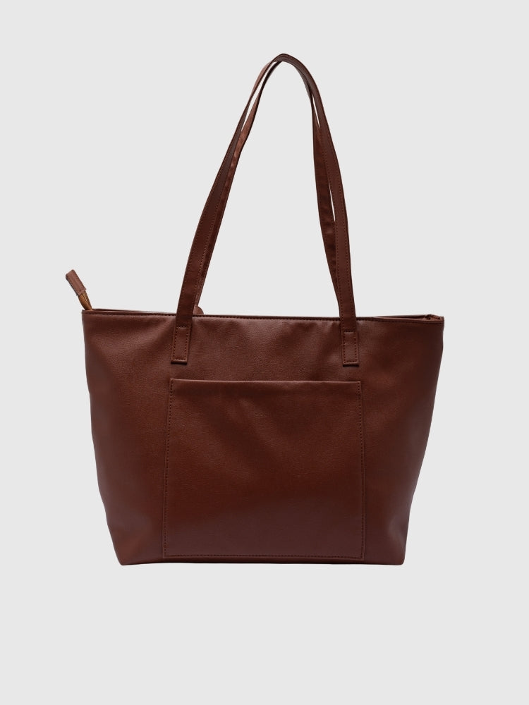 All in one organizer tote bag - Cognac Brown