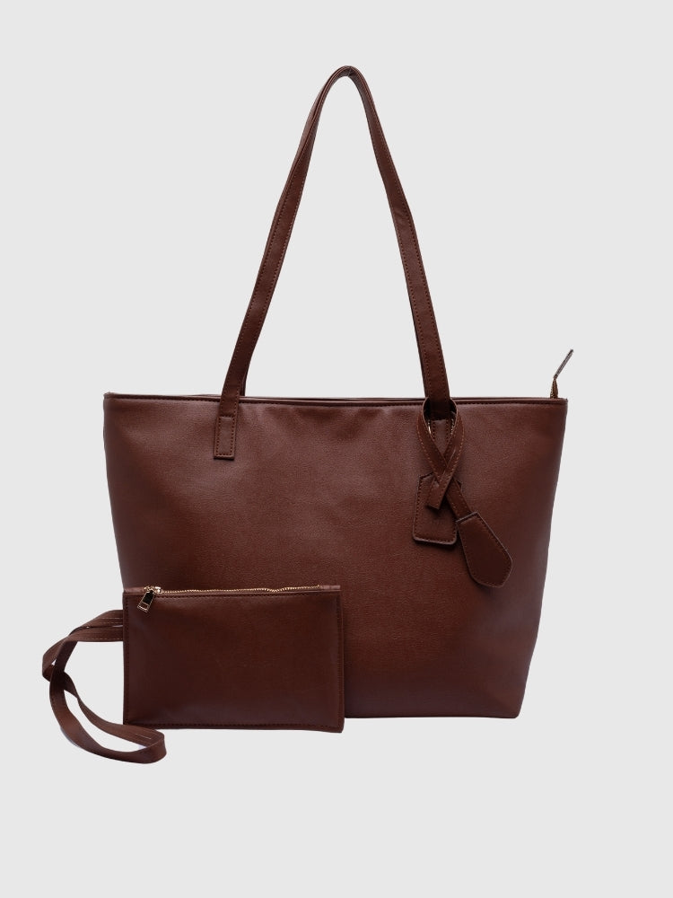 All in one organizer tote bag - Cognac Brown