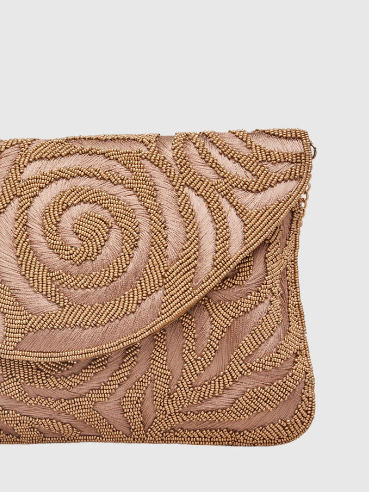 Ethnic Beige/Copper Envelope Hand / Sling Bag