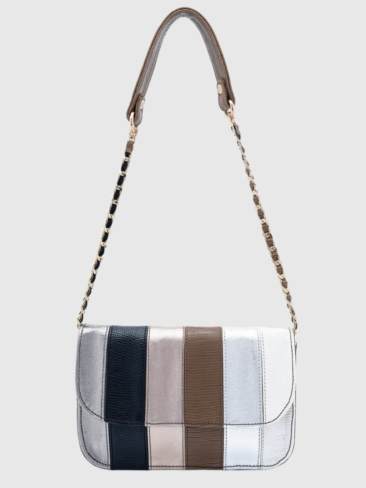 Mini Multicolor Grain PU - Metallic Sling Brown