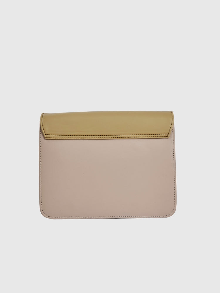 Yellow-White-Beige Casual Sling Bag