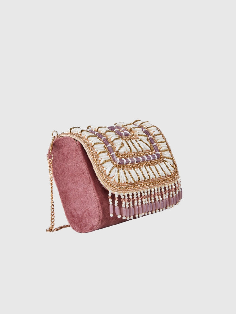 Ethnic - Mauve Handwork Sling Bag