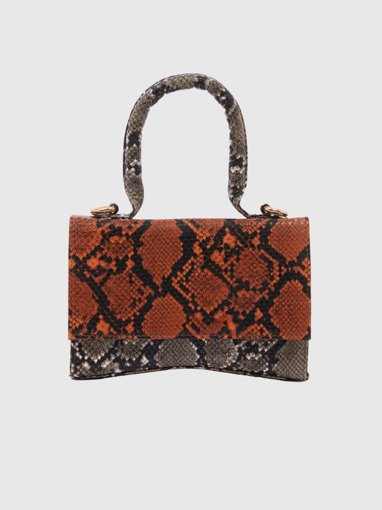 Multicolor Snake Skin Texture PU Handbag / Crossbody