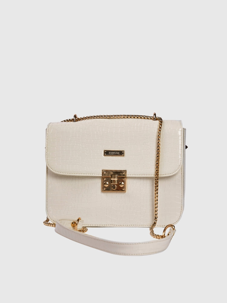 White Croco Shoulder / Crossbody Bag