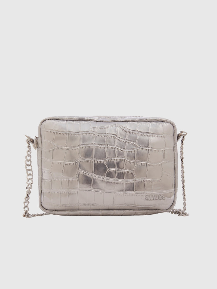 Silver Croco PU leather Party Sling Bag (Limited Edition)