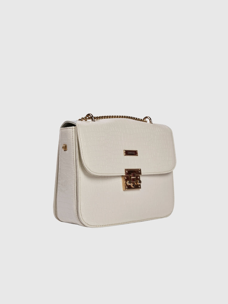 White Croco Shoulder / Crossbody Bag