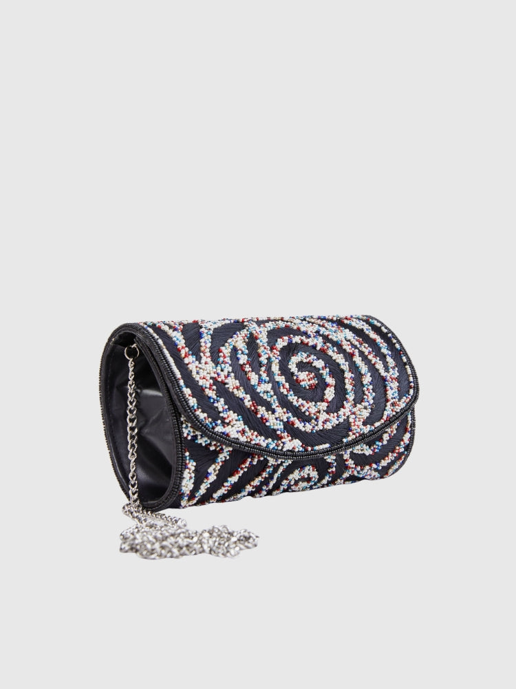 Ethnic - Black Beaded Mini Sling