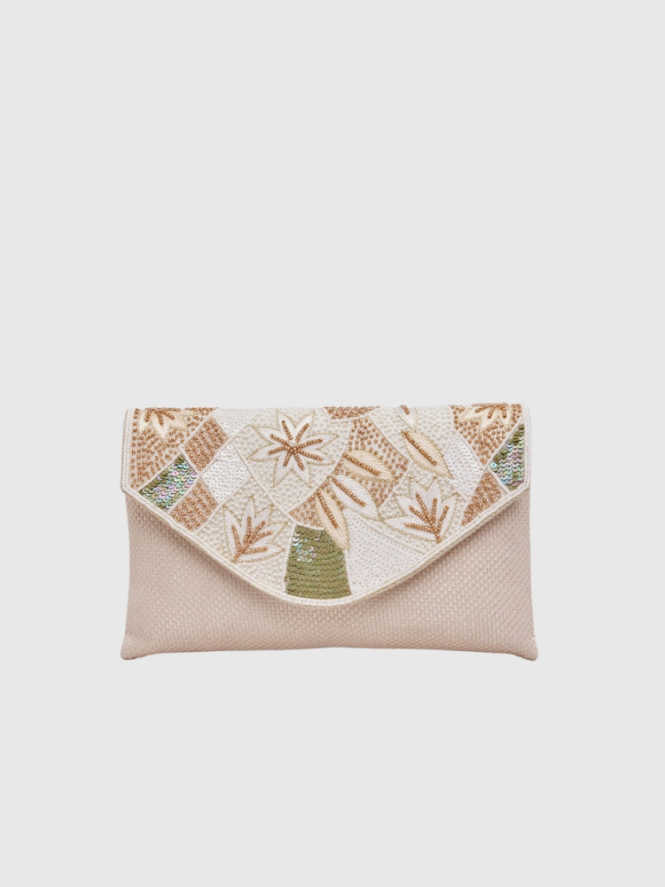 Ethnic - White Handwork Envelope Hand/Sling Bag